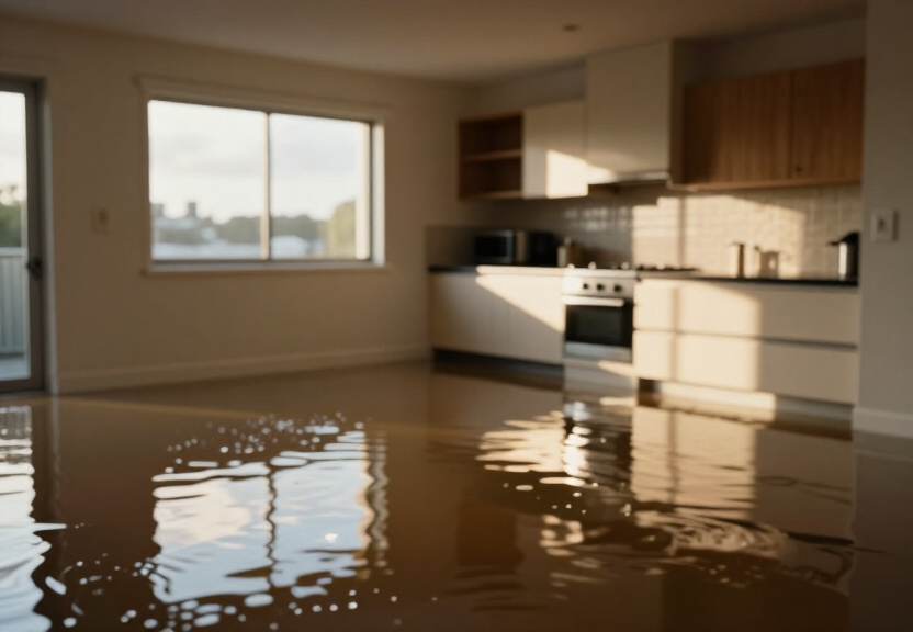 Flooded basement in Lansdowne before drying